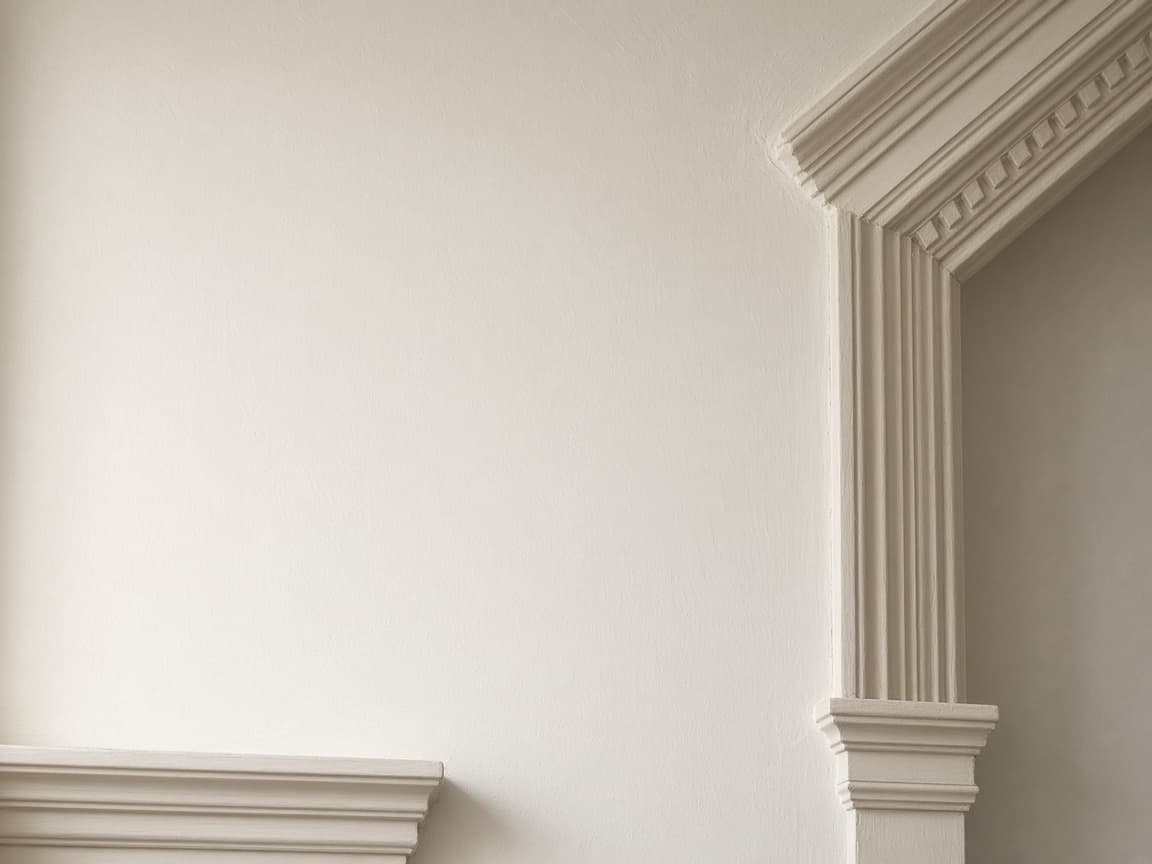 Restored plaster wall with soft finish in an older Rhode Island home